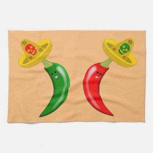 Day of the Dead Mexican Chilis Kitchen Towel