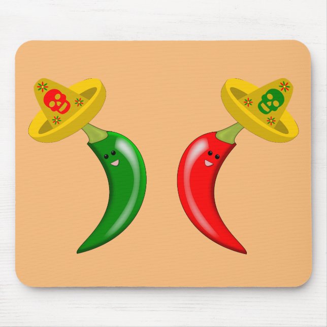 Day of the Dead Mexican Chilis Mouse Pad (Front)