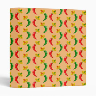Day of the Dead Mexican Chilis Patterned Binder