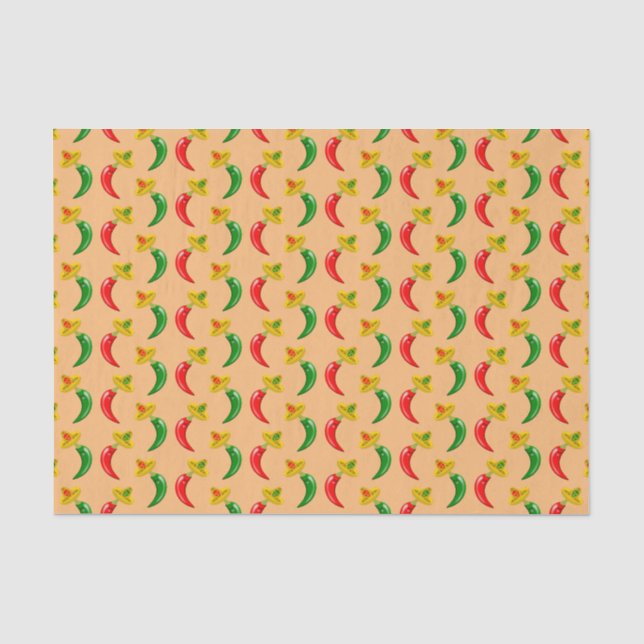 Day of the Dead Mexican Chilis Patterned Tissue Paper (Front)