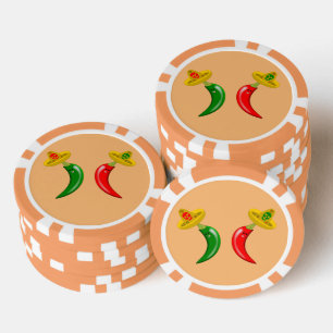 Day of the Dead Mexican Chilis Poker Chips