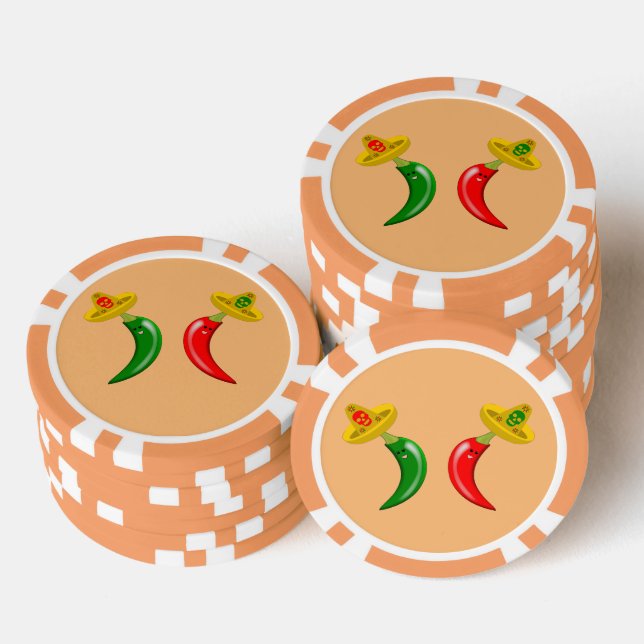 Day of the Dead Mexican Chilis Poker Chips (Stack)