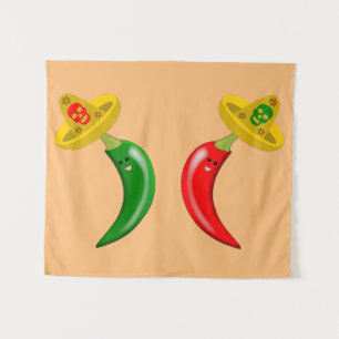 Day of the Dead Mexican Chilis Tapestry