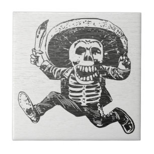 Day of the Dead - Mexican Skeleton Ceramic Tile