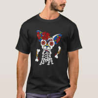Day Of The Dead Mexican Sugar Skull Chihuahua Flor