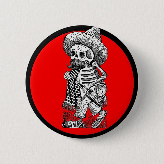 Day of the Dead motif 5 2 Inch Round Button (Front)
