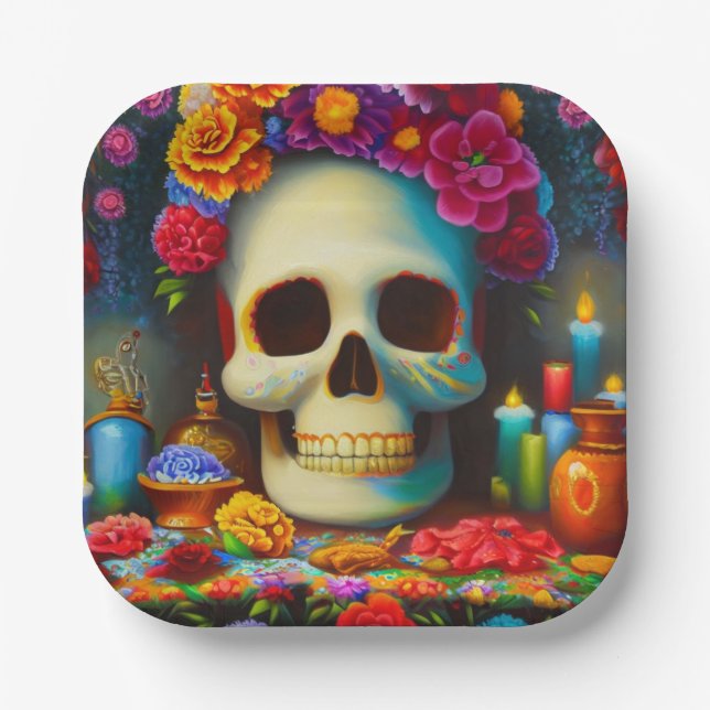 Day of the Dead Ofendra 4 Paper Plate (Front)