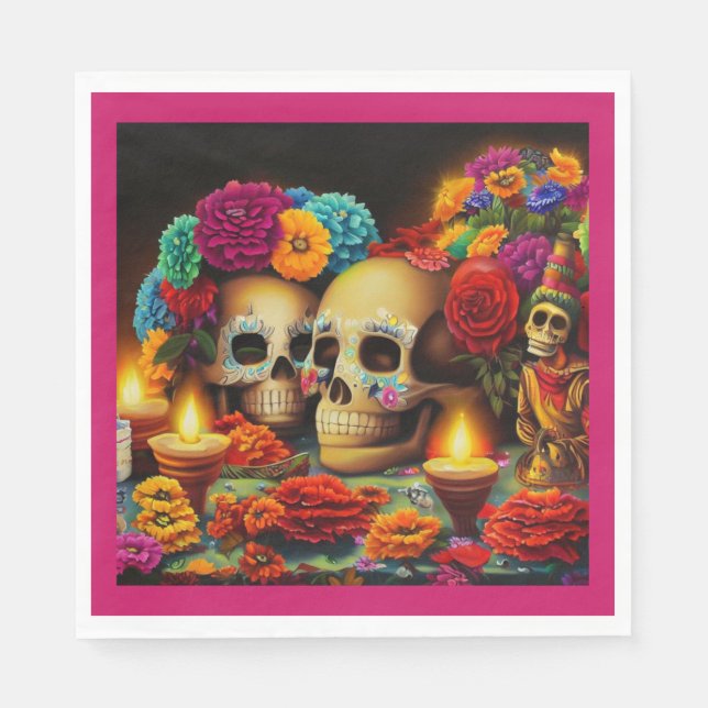 Day of the Dead Offrendas 3 Napkin (Front)