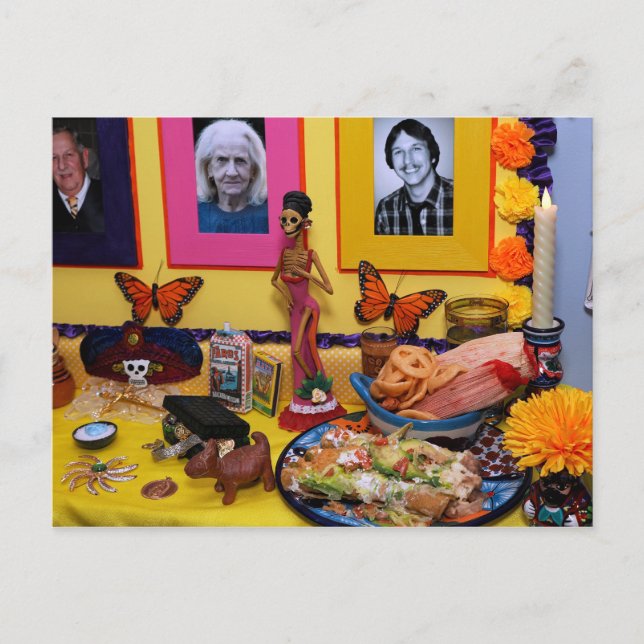 Day of the Dead Ofrenda Display Postcard (Front)