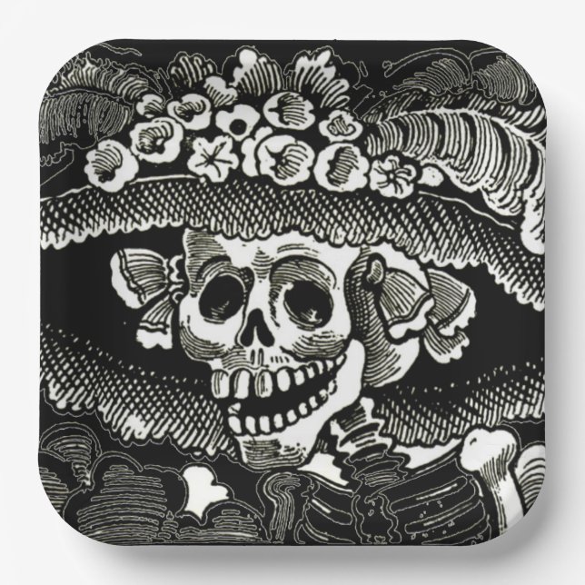 Day of the Dead Paper - José Guadalupe Posada Paper Plate (Front)