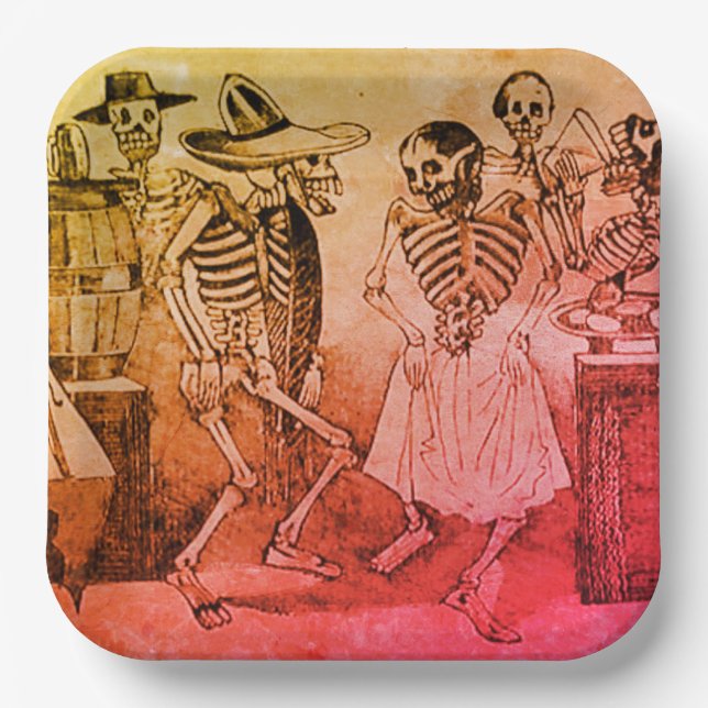 Day of the Dead Paper - José Guadalupe Posada  Paper Plate (Front)