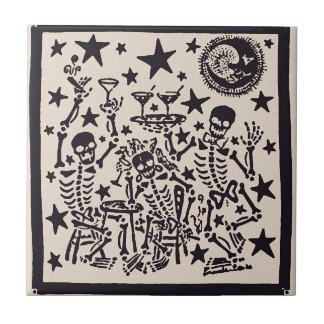 Day of the Dead Party/ Dia Muertos Fiesta Tile (Front)