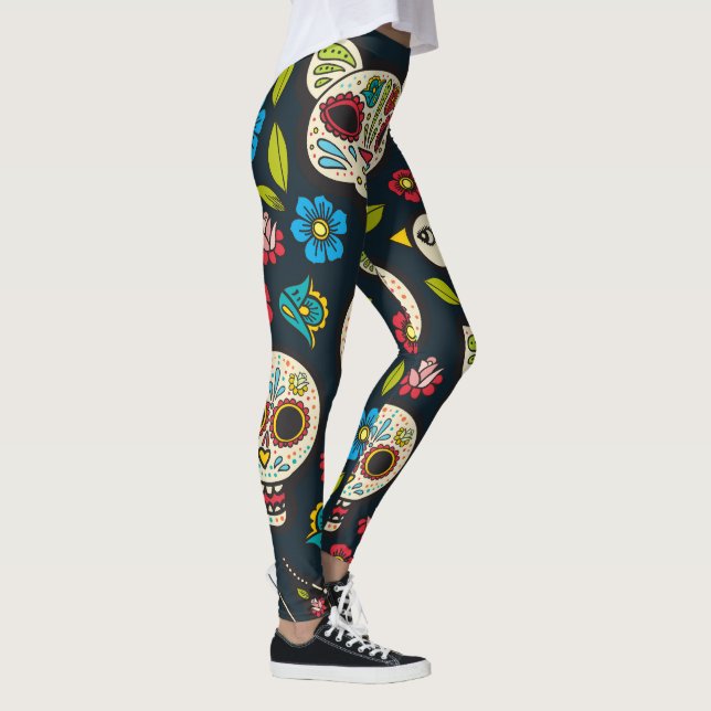 Day of the dead pattern leggings (Right)
