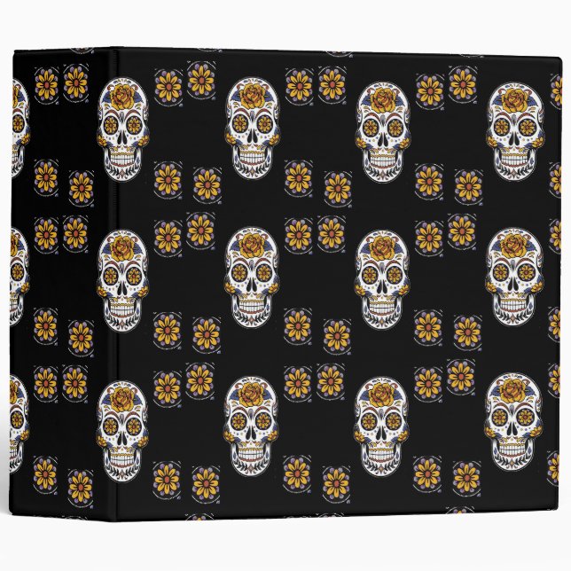 Day of the dead pattern notebook binder (Front/Spine)