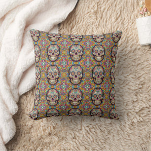Day of the Dead Pattern Throw Pillow