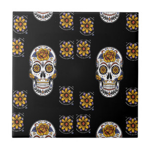 Day of the dead pattern tile