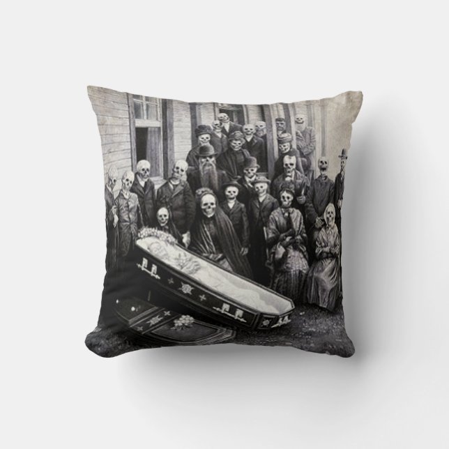 Day of the Dead Pillow - Calaveras Family Funeral (Front)