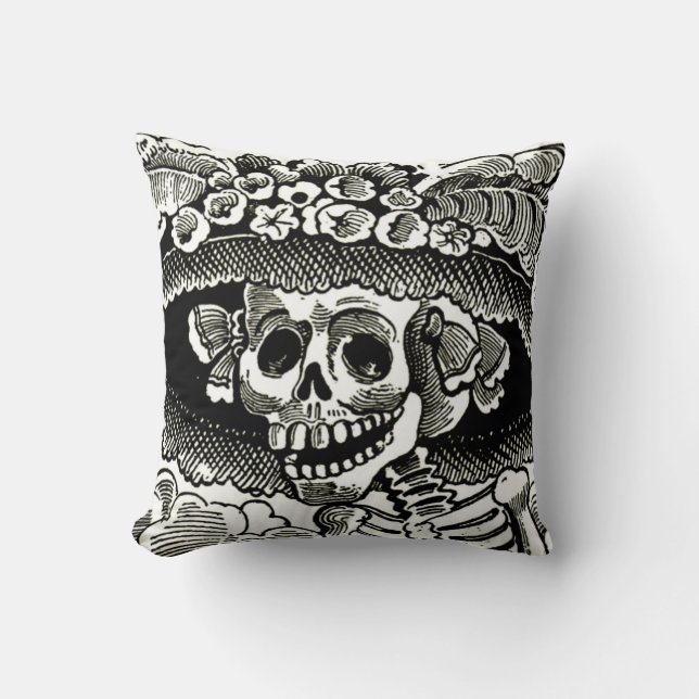 Day of the Dead Pillow - La Catrina (Front)