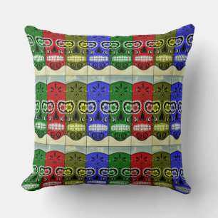 Day of the Dead Pillow Multi-Coloured Sugar Skulls