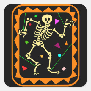 Day of the Dead Puppet Skeleton Square Sticker