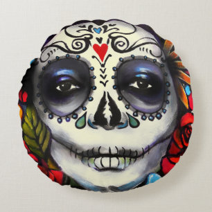 Day of the Dead Round Pillow
