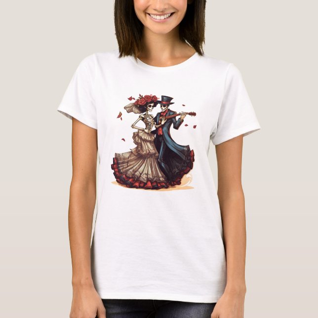 Day of the Dead Skeleton Dancing  T-Shirt (Front)