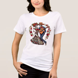 Day of the Dead Skeleton Dancing  Tri-Blend Shirt
