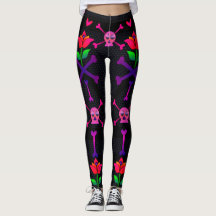 Day of the Dead Skull and Bones Leggings