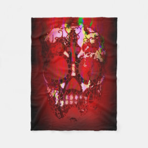 Day of the Dead Skull and Fire Fleece Blanket