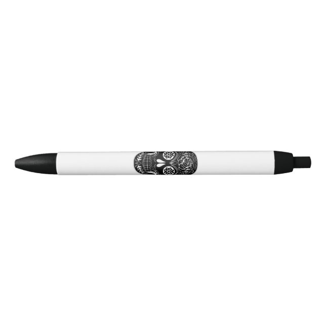 Day of the Dead Skull Black Ink Pen (Front)