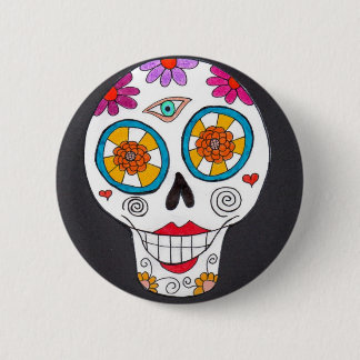 Day of the Dead Skull Button