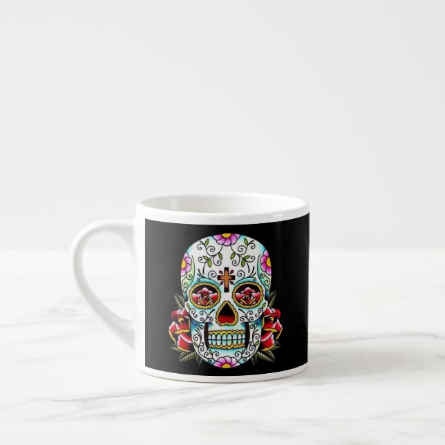Day of the Dead Skull Espresso Cup (Left)