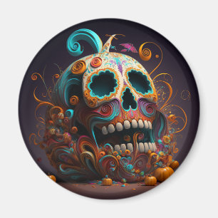 Day of the Dead Skull Fridge Magnet