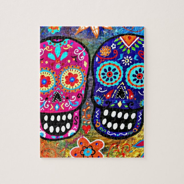 Day of the Dead Skull Heads Jigsaw Puzzle (Vertical)