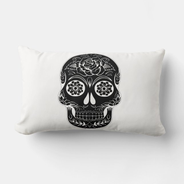 Day of the Dead Skull Lumbar Pillow (Front)