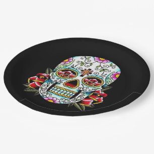 Day of the Dead Skull Paper Plate