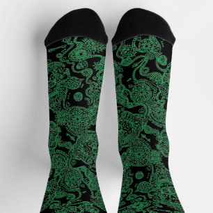 Day Of The Dead Skull Pattern Socks
