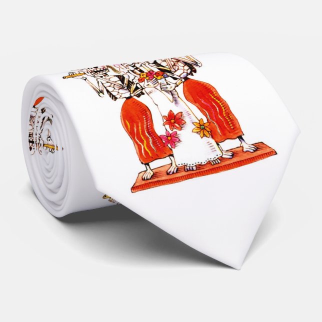 Day of the Dead Skull - Skeleton Fiesta Tie (Rolled)