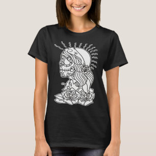 Day Of the Dead Skull Sugar Coloring V3 Gypsy And  T-Shirt