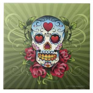 Day of the Dead Skull Tile