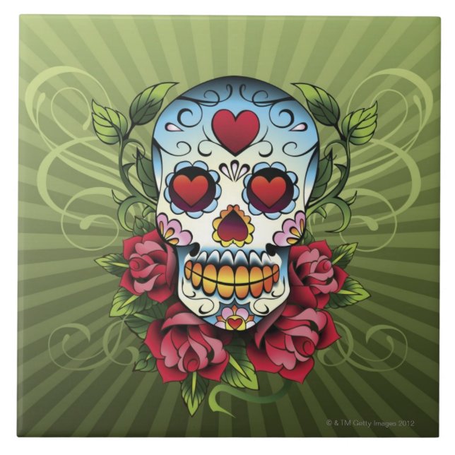 Day of the Dead Skull Tile (Front)