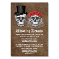 Day of the Dead Skull Wedding Enclosure Cards