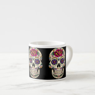 Day of the Dead Skull with Rose Espresso Cup