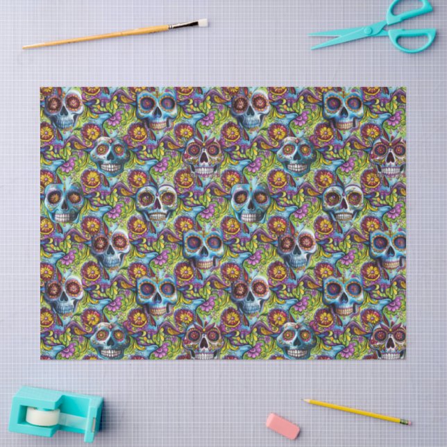 Day of the Dead Small Sugar Skull Tissue Paper (Craft)