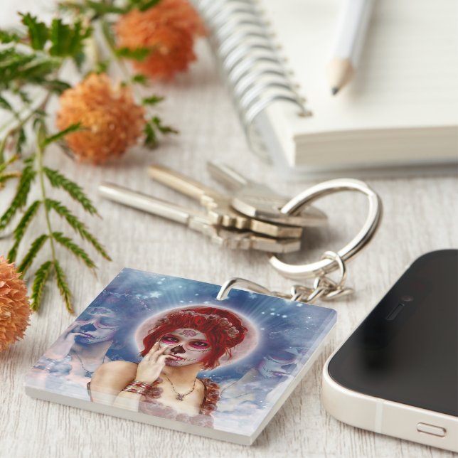 Day Of The Dead sugar doll Keychain (Front Right)