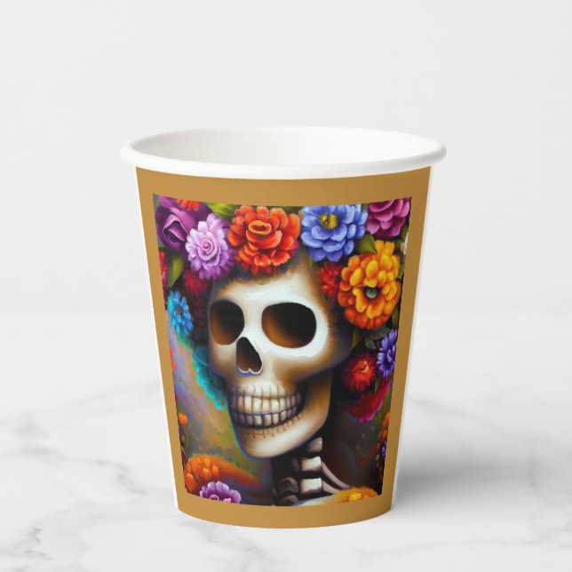 Day of the Dead Sugar Skull 1 Paper Cups (Front)
