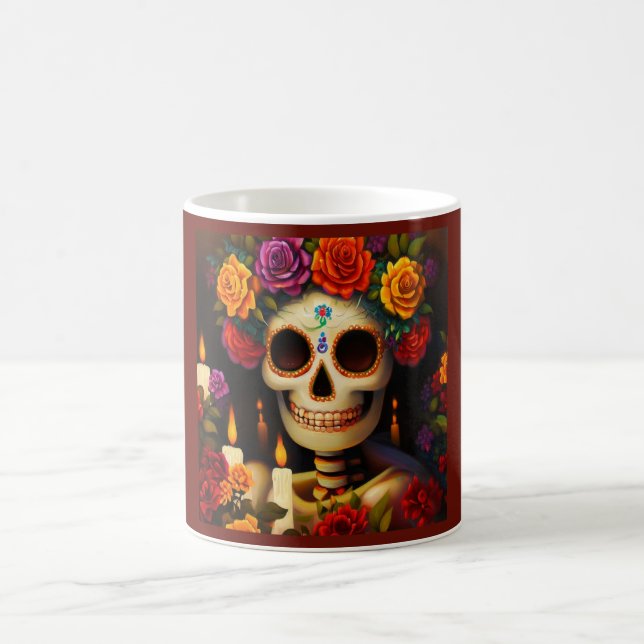 Day of the Dead Sugar Skull 3 Coffee Mug (Center)