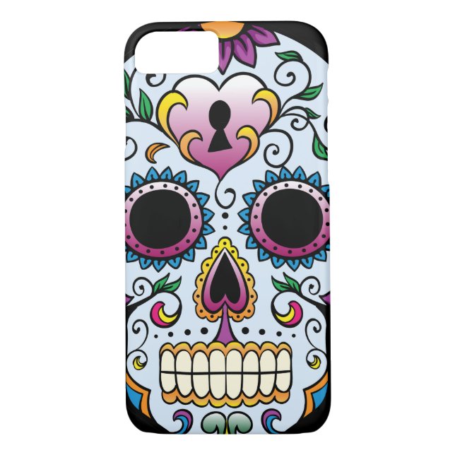 Day of the Dead Sugar Skull Blue Case-Mate iPhone Case (Back)