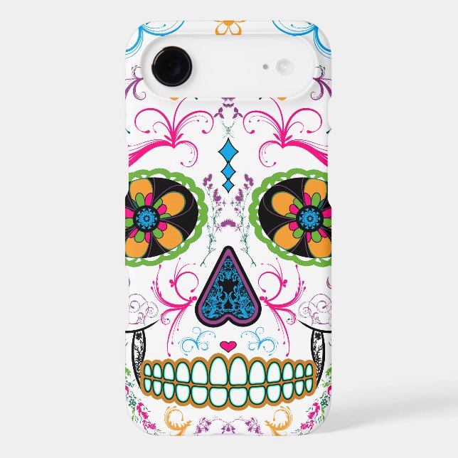 Day of the Dead Sugar Skull - Bright Multi Colour Case-Mate iPhone Case (Back)