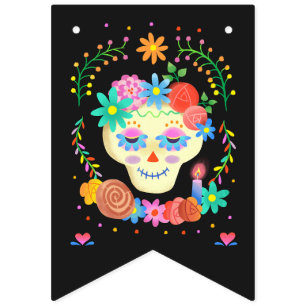 Day of the Dead Sugar Skull Bunting Flags